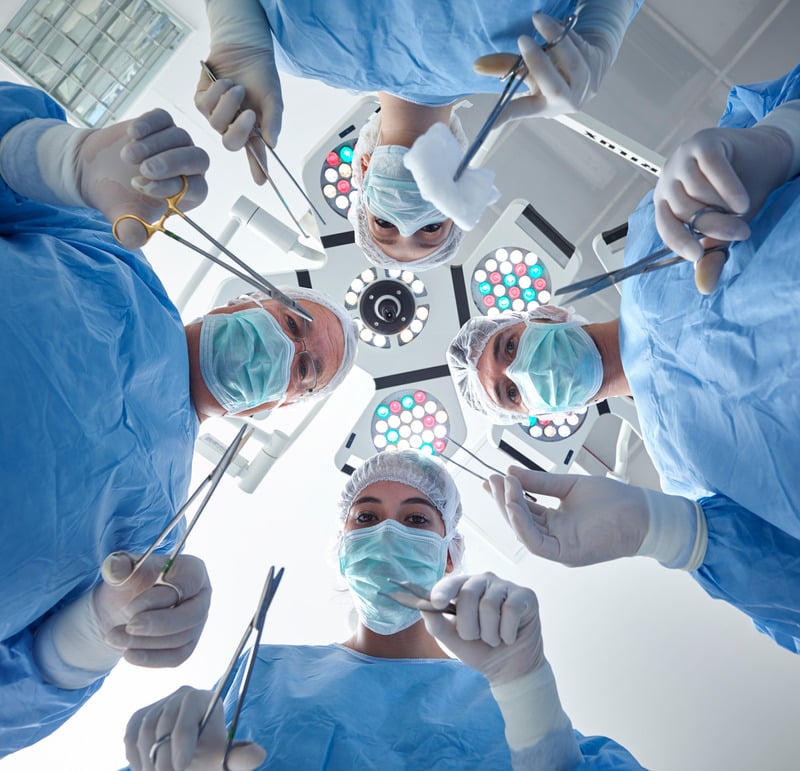 Surgical team performing an ENT procedure