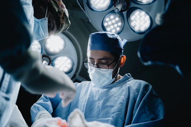 Surgeons in an operating theatre